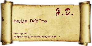 Hejja Dóra névjegykártya